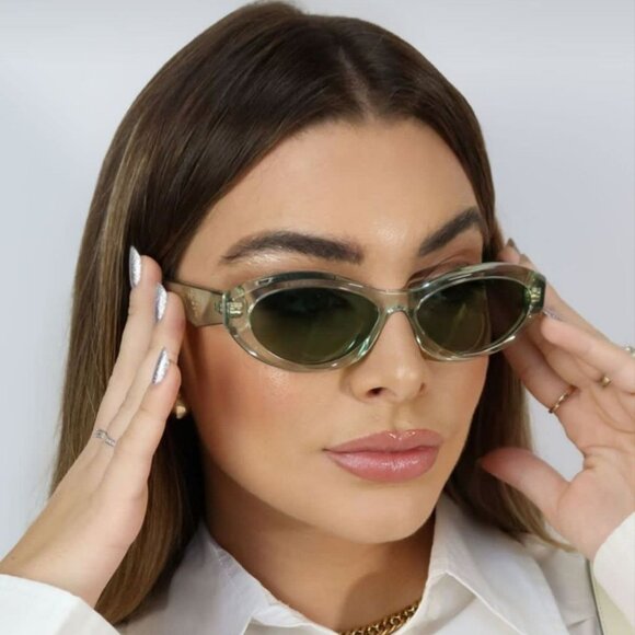 BRAND NEW Prada PR26ZS 14R20E Transparent Mint Green Oval Women Sunglasses - Picture 13 of 13